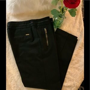 Anne Klein - Blk  Straight leg dress slack with faux leather trim. Sz 10❤️